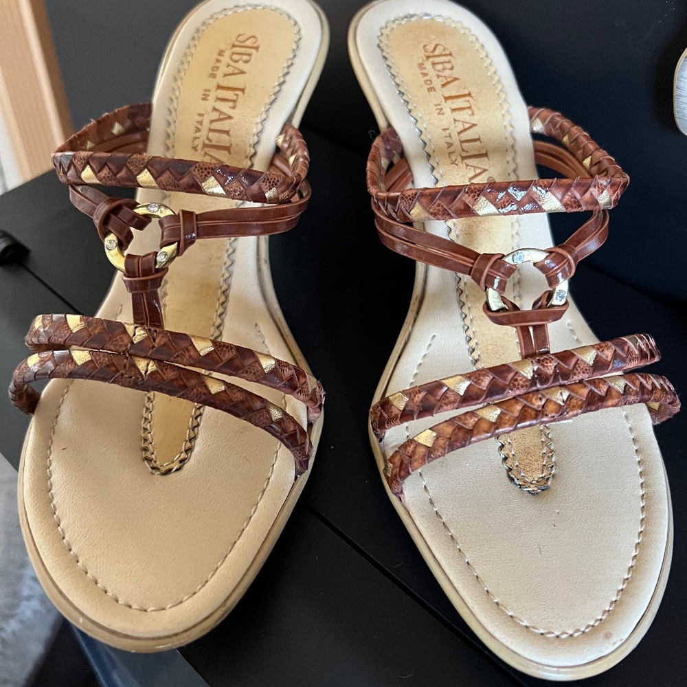 Leather High Heel Sandals